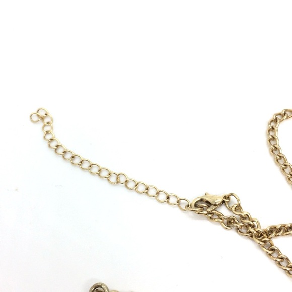 3/$30 VINTAGE GOLD TONE ENAMEL HORN STATEMENT NECKLACE COLLAR UNMARKED CHAIN - Picture 10 of 12